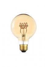  G25LED303-6PK - LED Decorative Helix Horizontal 2000k Nostaligic Filament 6 Watts 300 Lumens Amber Tint G25 Lt Bulb