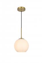  LD2207SG - Baxter 8 Inch Pendant Frosted White Shade in Satin Gold