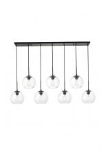  LD2230BK - Baxter 7 Lights Black Pendant With Clear Glass