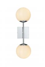  LD2358C - Neri 6 Inch Wall Sconce White Shade in Chrome