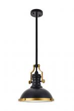 Elegant LD5001D13BRB - Eamon 1 Light Matte Black Pendant