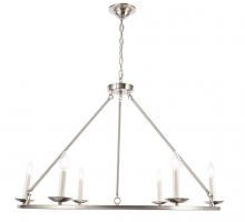 Elegant LD6010D36BN - Maine 6 Light Burnished Nickel Chandelier