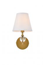  LD7021W6BR - Bethany 1 light bath sconce in brass with white fabric shade