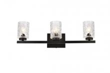  LD7027W24BK - Cassie 3 lights bath sconce in black with clear shade