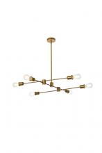  LD7052D35BR - Xavier 6 lights pendant in brass