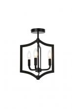  LD7067F12BK - Kiera 3 lights flush mount in black