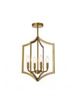  LD7068F14BR - Kiera 4 lights pendant in brass