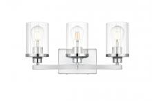  LD7316W18CH - Saanvi 3 light Chrome and Clear Bath Sconce