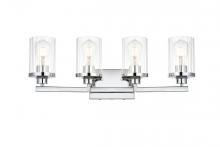  LD7316W25CH - Saanvi 4 light Chrome and Clear Bath Sconce