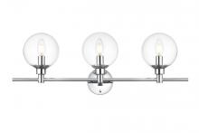  LD7318W28CH - Jaelynn 3 light Chrome and Clear Bath Sconce