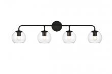  LD7321W37BLK - Genesis 4 light Black and Clear Bath Sconce