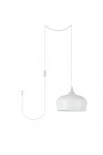 Elegant LDPG2003WH - Nora 1 Light White Plug-in Pendant