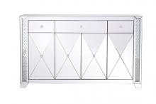 Elegant MF91057 - 60 in Clear Crystal Mirrored Credenza