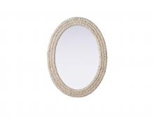  MR4C2736LN - Oval Cornhusk Mirror 27x36 in Linen White