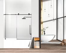  TD111-6060MBK - Frameless tub door 60 x 60 Matte Black