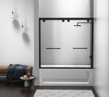  TD333-6060MBK - Semi-frameless tub door 60 x 60 Matte Black