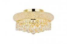 Elegant V1800F12G/RC - Primo 4 Light Gold Flush Mount Clear Royal Cut Crystal