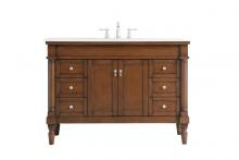  VF13048WT-VW - 48 inch Single Bathroom vanity in Walnut with ivory white engineered marble