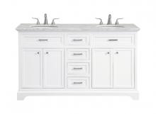  VF15060DWH - 60 In. Double Bathroom Vanity Set in White