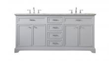  VF15072DGR - 72 Inch Double Bathroom Vanity in Grey