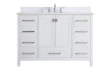  VF18848WH-BS - 48 Inch Single Bathroom Vanity in White with Backsplash