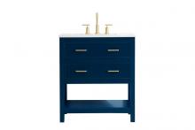  VF19030BL - 30 Inch Single Bathroom Vanity in Blue