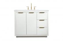 Elegant VF19442WH - 42 Inch Single Bathroom Vanity in White