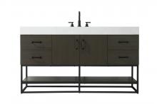  VF29260MMB - 60 inch Single Bathroom Vanity in Mocha Brown