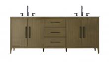  VF29384DMCB - 84 inch Double Bathroom Vanity in Chestnut Brown