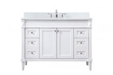  VF31848WH-BS - 48 inch Single bathroom vanity in white with backsplash