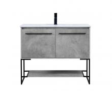  VF42040CG - 40 Inch Single Bathroom Vanity in Concrete Grey