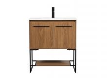  VF42530WB - 30 inch Single bathroom vanity in walnut brown