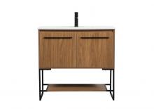  VF42536WB - 36 inch Single bathroom vanity in walnut brown