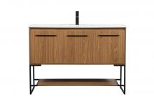  VF42548WB - 48 inch Single bathroom vanity in walnut brown