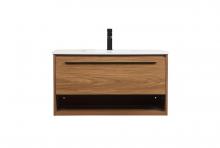  VF43536WB - 36 inch Single bathroom vanity in walnut brown