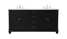  VF50072DBK - 72 Inch Double Bathroom Vanity Set in Black