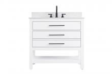  VF60536WH-BS - 36 inch Single Bathroom Vanity in White with backsplash