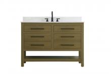  VF60548MCB-BS - 48 inch Single Bathroom Vanity in Chestnut Brown with backsplash