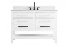  VF60548WH-BS - 48 inch Single Bathroom Vanity in White with backsplash