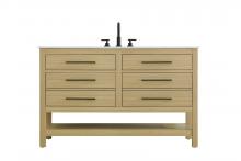  VF60554MHB - 54 inch Single Bathroom Vanity in Honey Brown