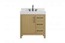  VF60632MHB-BS - 32 inch Single Bathroom Vanity In Honey Brown with backsplash