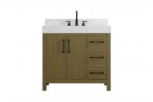  VF60636MCB-BS - 36 inch Single Bathroom Vanity In Chestnut Brown with backsplash