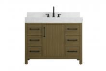  VF60642MCB-BS - 42 inch Single Bathroom Vanity In Chestnut Brown with backsplash