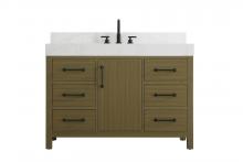  VF60648MCB-BS - 48 inch Single Bathroom Vanity In Chestnut Brown with backsplash