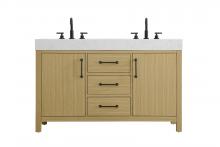  VF60654DMHB - 54 inch Double Bathroom Vanity In Honey Brown