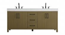  VF60672DMCB - 72 inch Double Bathroom Vanity In Chestnut Brown