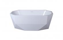  BT21159GW - 59 inch soaking diamond style bathtub in glossy white