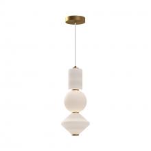 Alora Lighting PD530341AGOP-UNV - Bijou 8-in Aged Gold/Opal Matte Glass LED Pendant