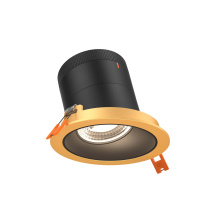 Dals RC04-CC-35-SLBK-TGD - 4in Modular Downlight, 5CCT, 35 degree Beam Angle, Slope Ceiling, Black, Gold Trim