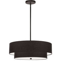  571-224P-MB-BK - 4 Light Incandescent 2 Tier Pendant, Matte Black with Black Shade